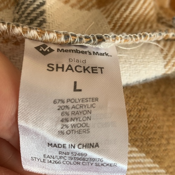 Members Mark Plaid Button-Up Women's Shacket - Brown - Picture 8 of 9